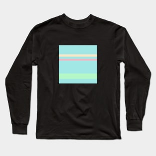 A striking shape of Light Pink, Robin'S Egg Blue, Magic Mint and Bisque stripes. - Sociable Stripes Long Sleeve T-Shirt